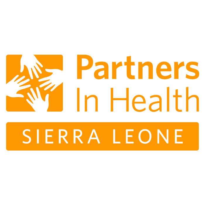 Orange logo of Partners in Health, Sierra Leone. 